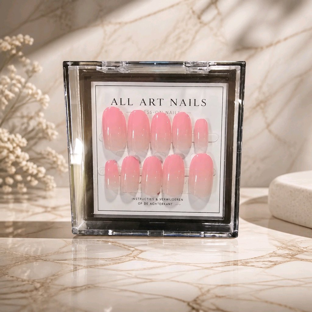 Rose Sorbet zachtroze glanzende press-on nagels