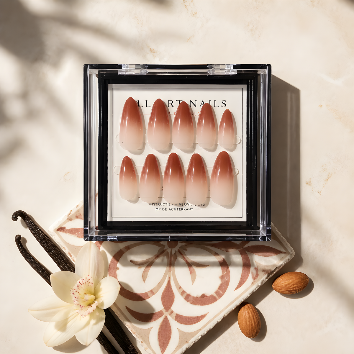 Caramel Fade bruine nude ombré press-on nagels