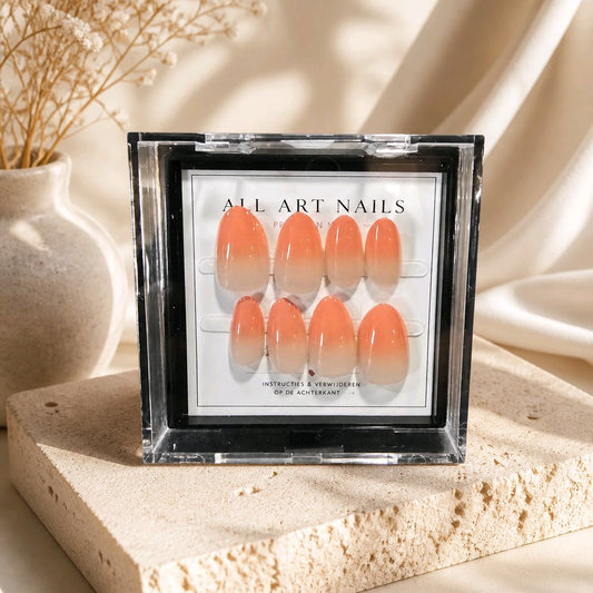 Peach Horizon perzik ombré press-on nagels